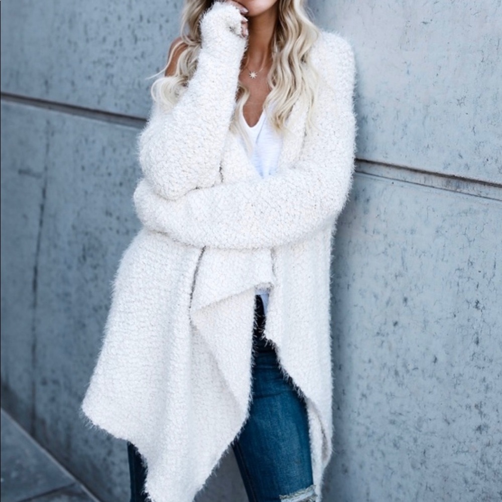 VICI Collection Fuzzy Drape Front Cardigan M/L